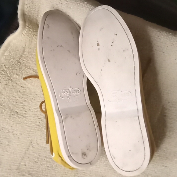 Mens Yellow Sperry Top Slider canvas style boat Shoe, - Picture 6 of 7